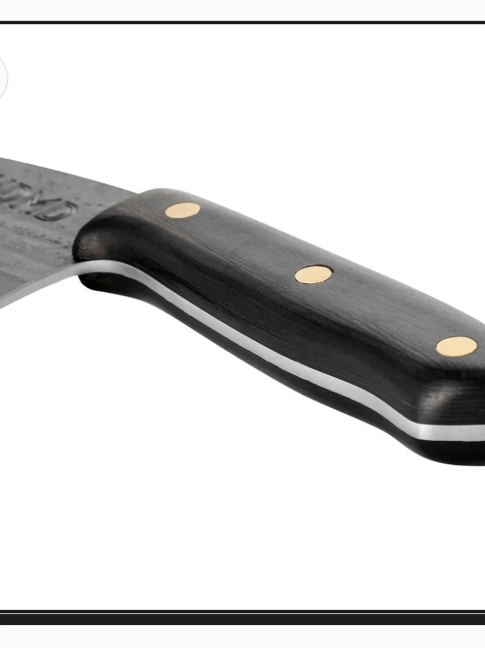 HDMD Carbon Steel Cleaver Serbian Chef Knife with Black Wooden Handle